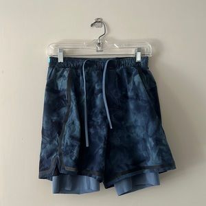 Camo blue Lululemon athletic shorts